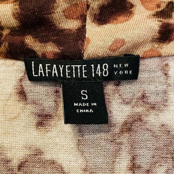 Lafayette 148 New York Animal Print Ruched Top Size Small - Picture 5 of 5